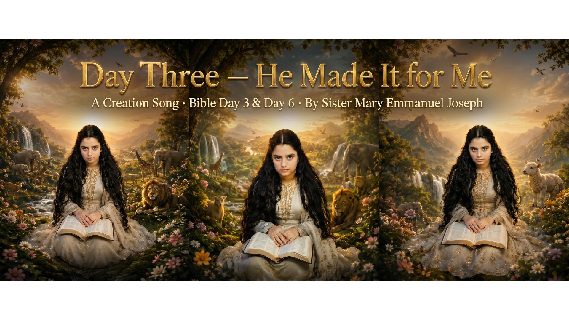 🌿🌿✨ Day Three — He Made It for Me ✨🌿A Creation Song • Bible Day 3 & Day 6 • By Sister Mary Emmanuel Joseph ✝️