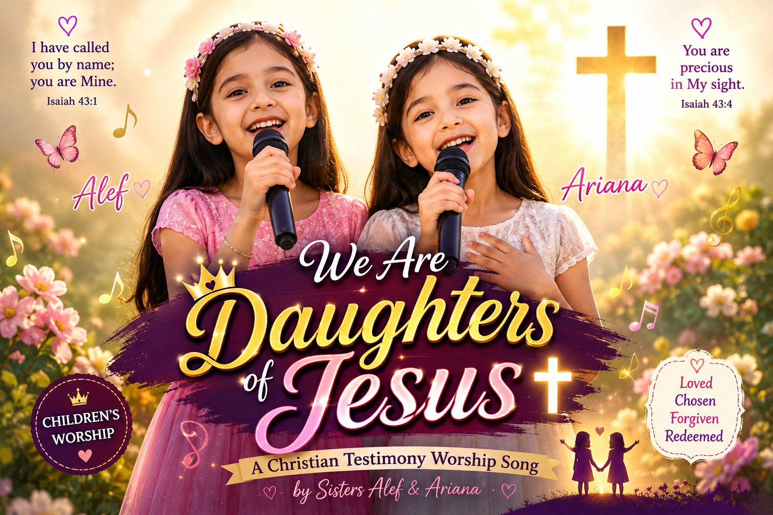 👧👧✝️ We Are Daughters of Jesus ✨🎵A Christian Testimony Worship Song by Sisters Alef & Ariana